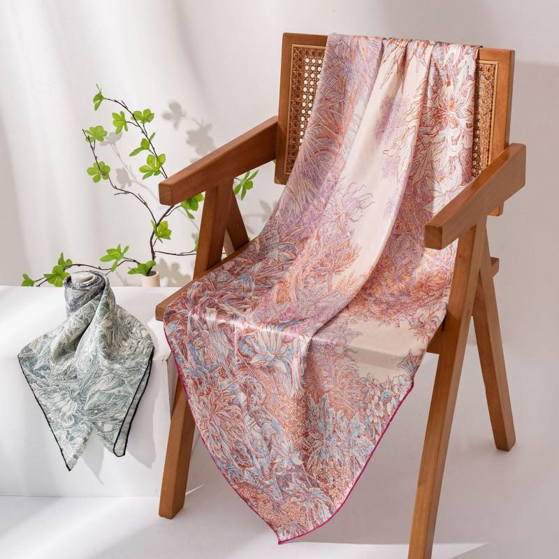 Mulberry Silk Scarf Women Versatile Commute Elegant Shawl Double-sided Use Fashionable