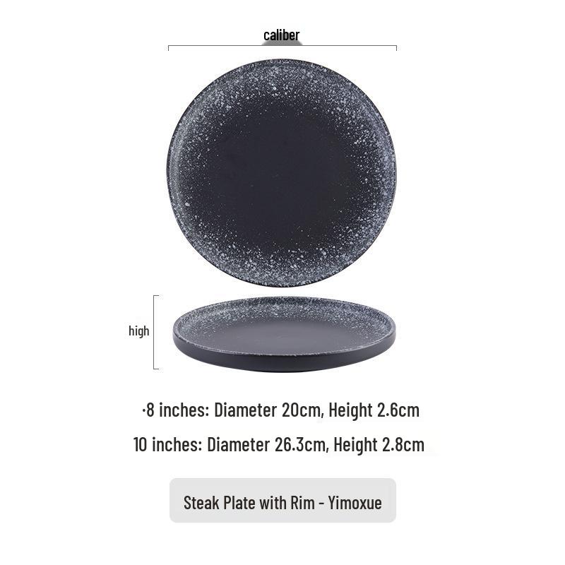 High-Grade Ceramic Steak and Pasta Plate - Elegant Tableware for Household and Hotel Use