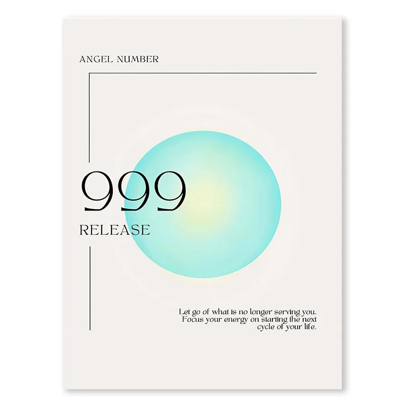 

Градиентная духовная аура Ангел Число Холст Картина и печать Эстетический датский пастельный постер Настенная картина Декор гостиной 21x30cm No Framed