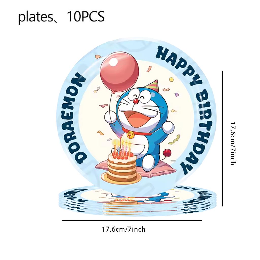 Cartoon Doraemoned Birthday Party Decor GameCartoon Dor Disposable Tableware Cake Topper Kids Boy Party Supplies Baby Shower Toy