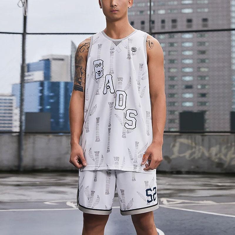 Li Ning Badfive Seven City Collaboration Letter Print Quick-Dry Loose Tank Top Men Tops AAYT721-1