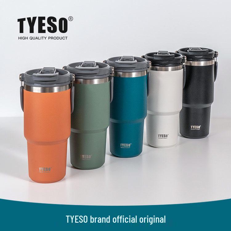 TYESO Stainless Steel Insulated Sports Water Bottle - Large Capacity, Handheld, Car-Friendly