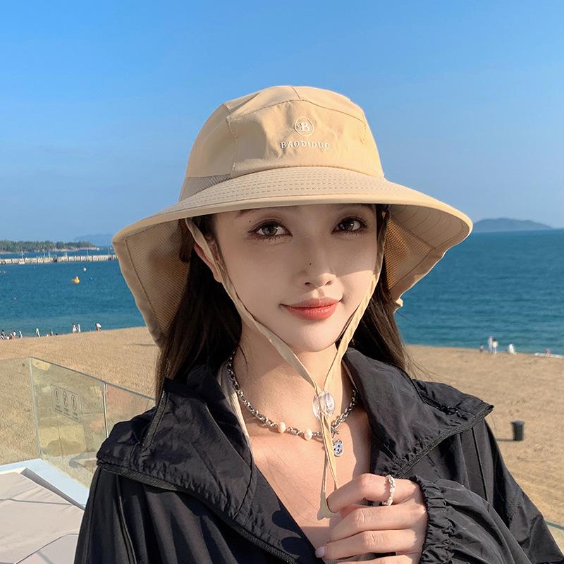 Spring and Summer Eaves Shawl Bucket Hat Outdoor Play Mountaineering Sunscreen Sun Hat Breathable Fashion Versatile Hat Women