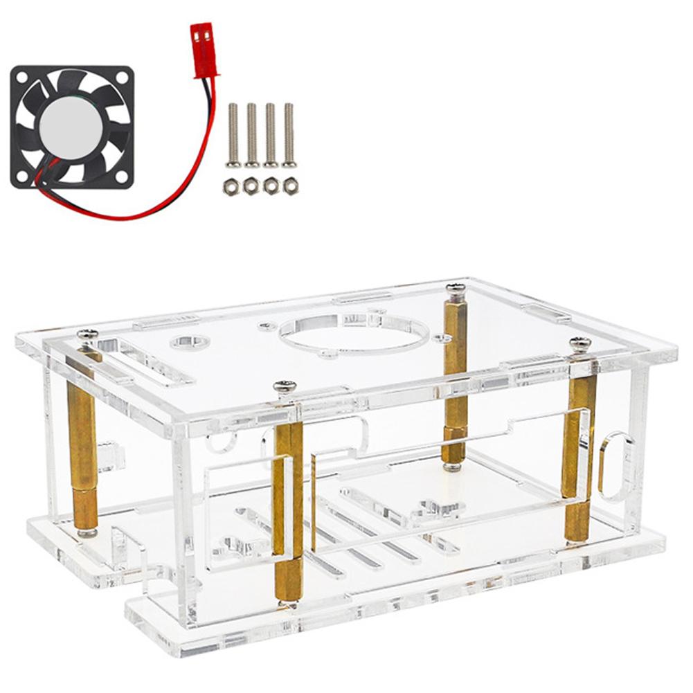 For Orange Pi RV2 Acrylic Case Transparent Protective Box Shell Cooling Fan Copper Heatsinks Optional For Orange Pi RV2 Board