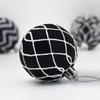 6pcs/box Round Black And White Christmas Tree Decoration Home Decor Party Holiday Hand-painted Balls