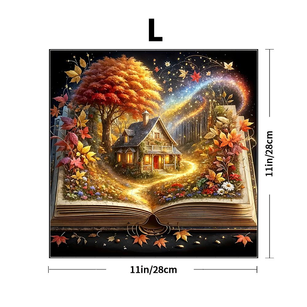 3D Stereo Book Scene Wooden Puzzle - Montessori Toy with Exquisite Patterns, Animal-Themed, Birthday Gift for Adults & Kids