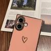 Universal Electroplated Heart Phone Case for iPhone 13/14/15/16 Pro Max - Anti-fall, Soft Shell.