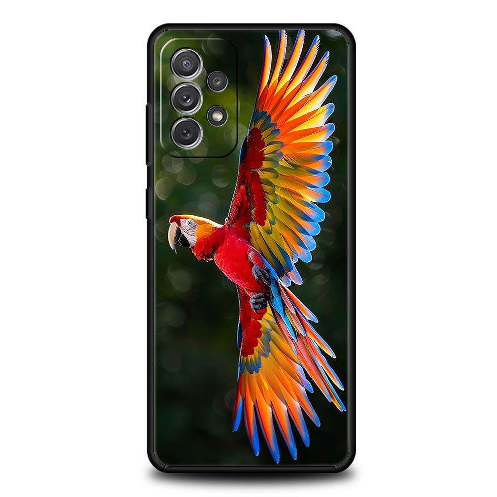Parrot Bird Phone Case For Samsung Galaxy A17 A07 A55 A35 A25 A15 A05s A33 5G A31 A23 A21s A13 A41 A73 A53 A51 A71 A03s S10Cover