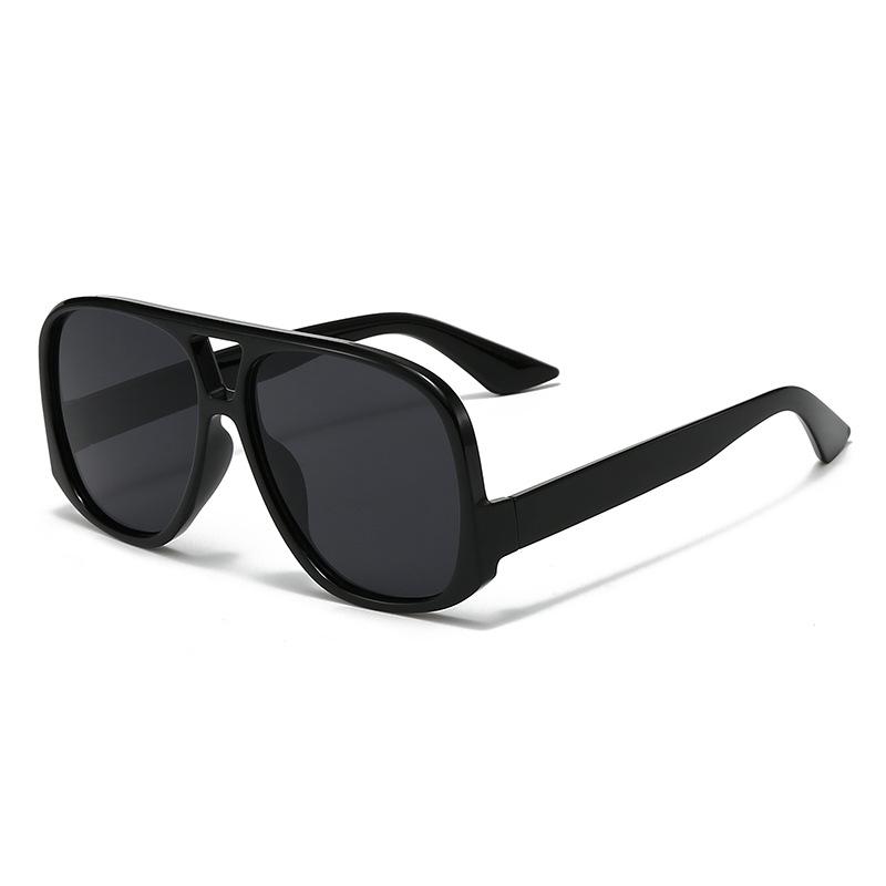 Retro Pilot Sunglasses: Unisex Double Beam Large Frame Street Style