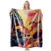 Soft Fleece Blanket With Starry Sky Print Camping Sofa Napping Air Conditioning Use Customizable Design