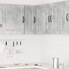 Kalmar Corner Wall Mounted Kitchen Cabinet Concrete Grey Particleboard