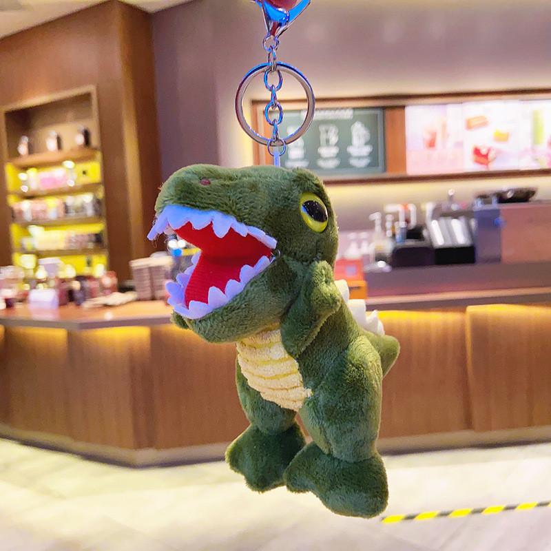 Adorable Cartoon Dinosaur Plush Keychain Soft Stuffed Toy Tyrannosaurus Rex Key Holder