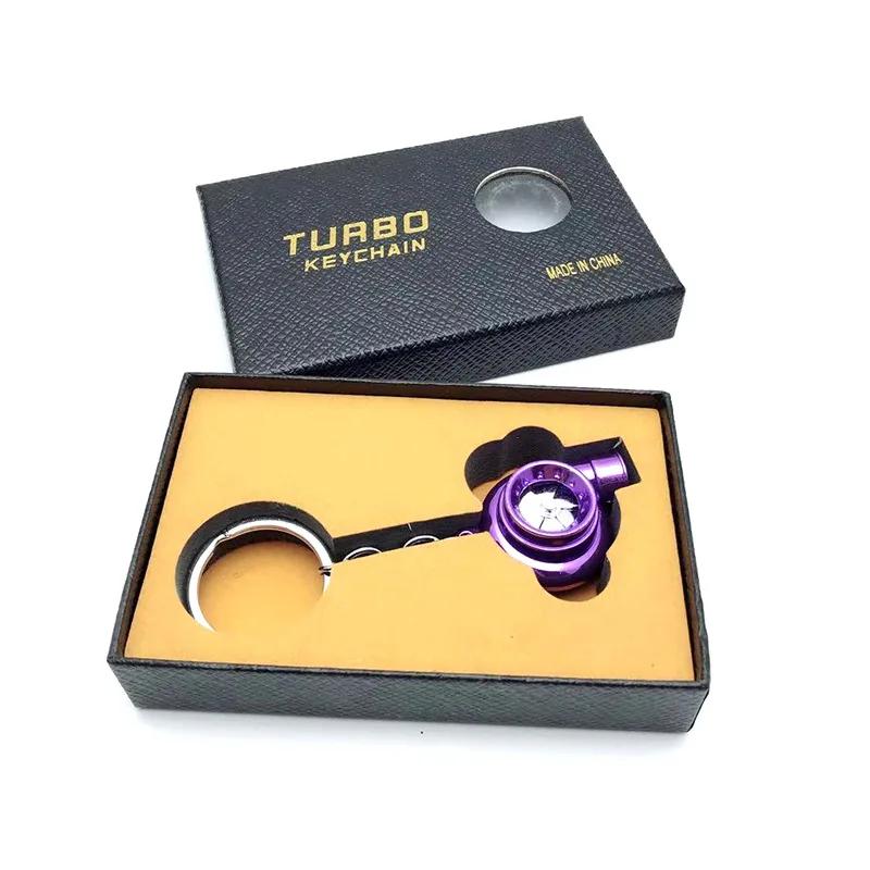 1Pcs Mini Turbo Turbocharger Keychain Spinning Turbine Key Chain Ring Keyring Keyfob Car Keyring Car Interior Accessories