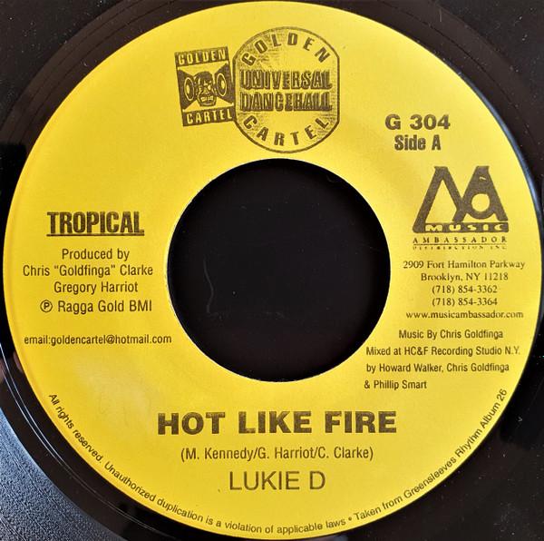 

7inch Record LUKIE D / CAPTAIN BARKEY - Hot Like Fire / Gimmie Dis Gal NONE Golden Cartel R US Reggae, Ska & Dub Used