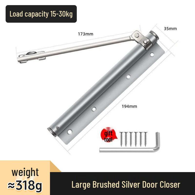 Automatic Wooden Door Closer with Spring Buffer for Smooth Rebound