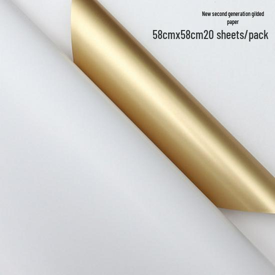 Elegancki dwukolorowy złoty papier do pakowania bukietów kwiatowych