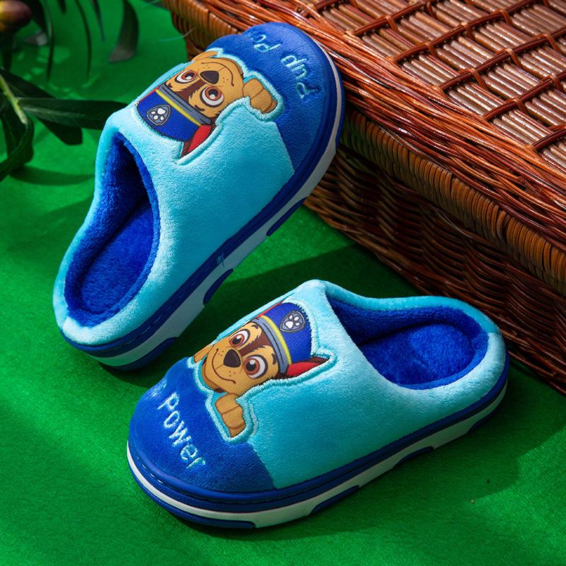 Paw Patrol Kids' Slippers, Autumn/Winter, Non-Slip Cotton, Cartoon Design, Warm and Cute, for Boys & Girls Aged 10+