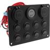 8 Gang Rocker Switch Panel 12V with 4.2A USB Socket Voltmeter Overload Protection ON/Off for Car Boat Marine RV Truck Battery Switches5