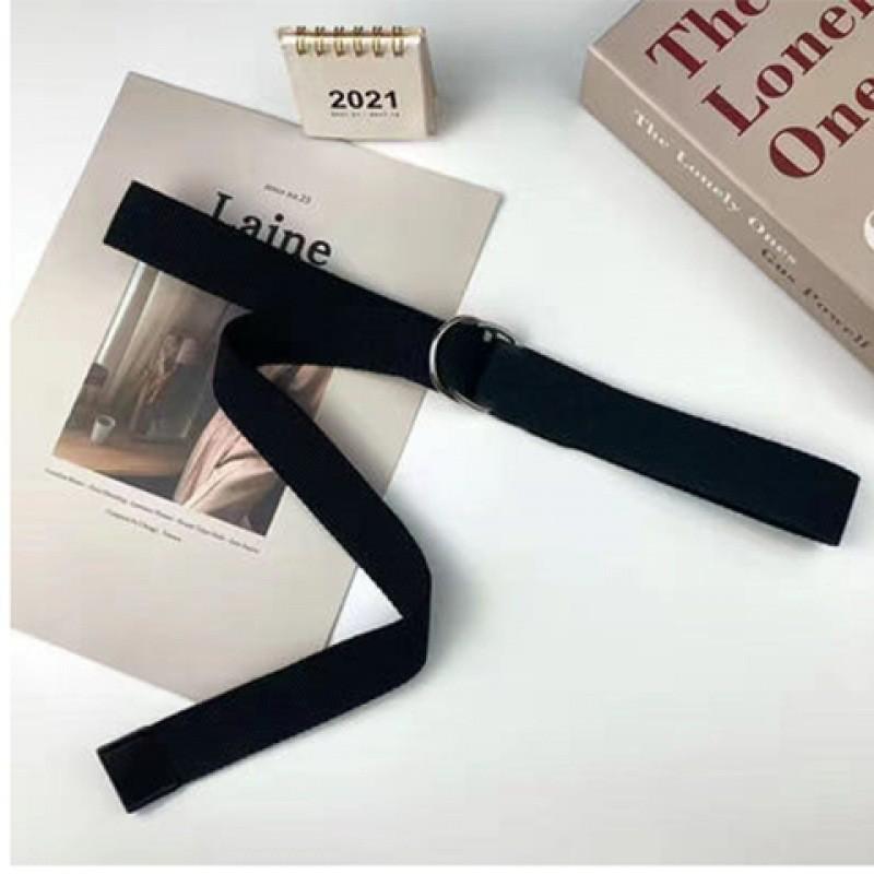 

Модное кольцо Двухслойный холщовый ремень для женщин Шикарный стиль Инс для повседневных нарядов M88 Pure Black