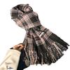 Scarf Women's Winter High-end Sense New Thickened Warm Scarf Retro Literary Plaid Fringed Shawl