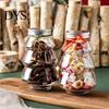 Plastic Beverage Containers 5Pcs Christmas Tree Shaped Bottle, 500ml Food Grade Clear Packaging Container for Bottles Cold Drink Coffee, Leak