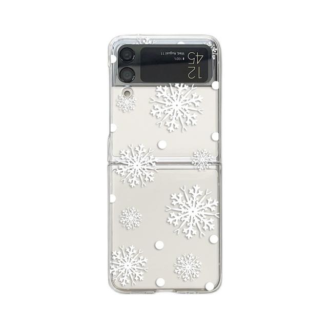 

Для Samsung Galaxy Z Flip 4 3 чехол с рождественской росписью браслет прозрачный складной противоударный ПК твердая задняя крышка для Zflip4 Flip3 For Samsung Z Flip 3