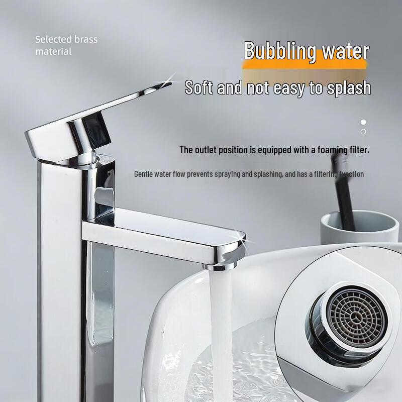 TLXT Square Stainless Steel Basin Faucet