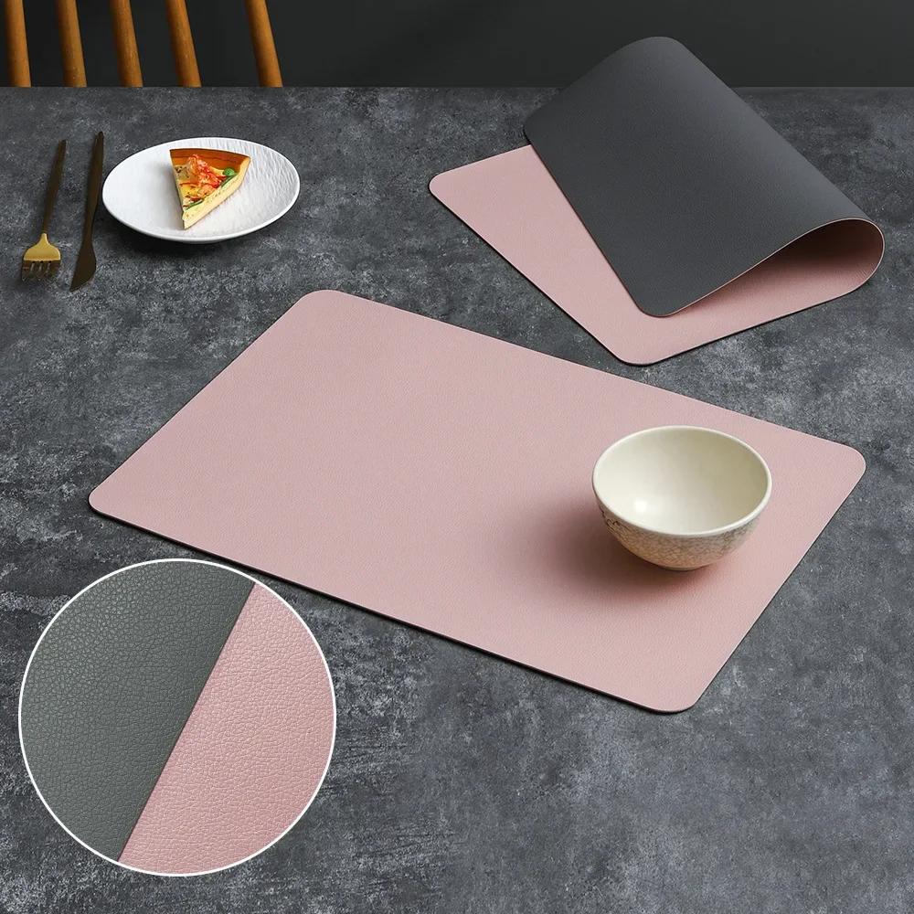 Thermal Insulation Mat PVC Double-sided Leather Dining Table Mat Desktop Decoration Home Dining Plate Mat Anti Slip Bowl Mat
