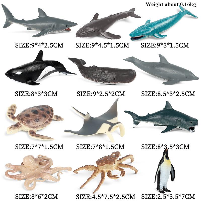 Oenux Montessori Miniatur Löwe Hai Pferd Dinosaurier Tiere Modell Set Actionfiguren Figur Zoo Niedlich Bildung Kinderspielzeug Geschenk