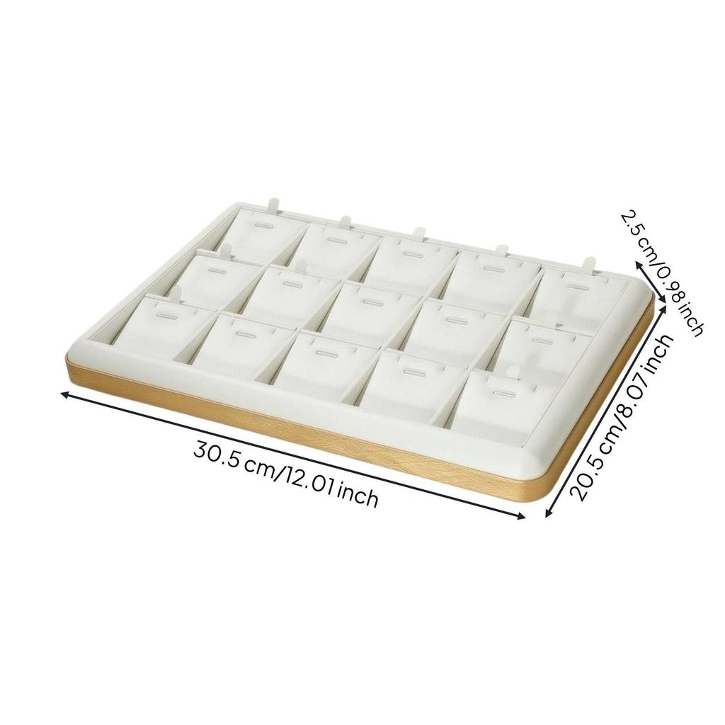Soft PU Jewelry Display Tray Sleek Rectangular with Raised Border