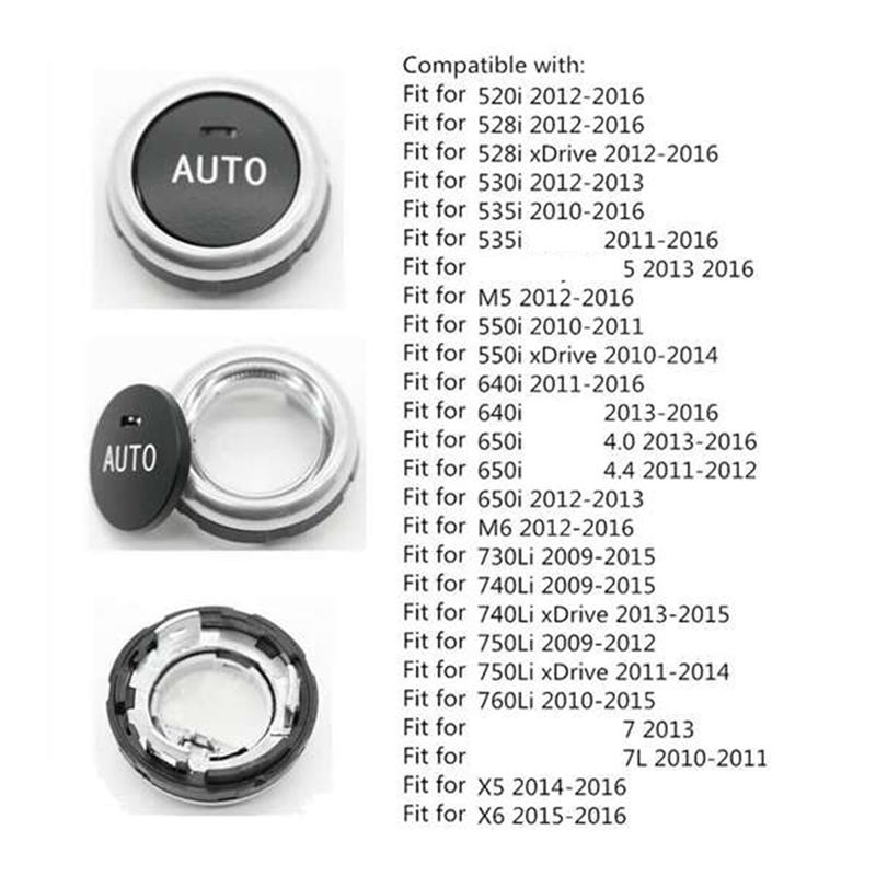Climate AC Control Rotation Knob Button Switch Repair Kit 61319393931 For BMW X5 X6 F10 F07 F02 F15 F16 чёрный