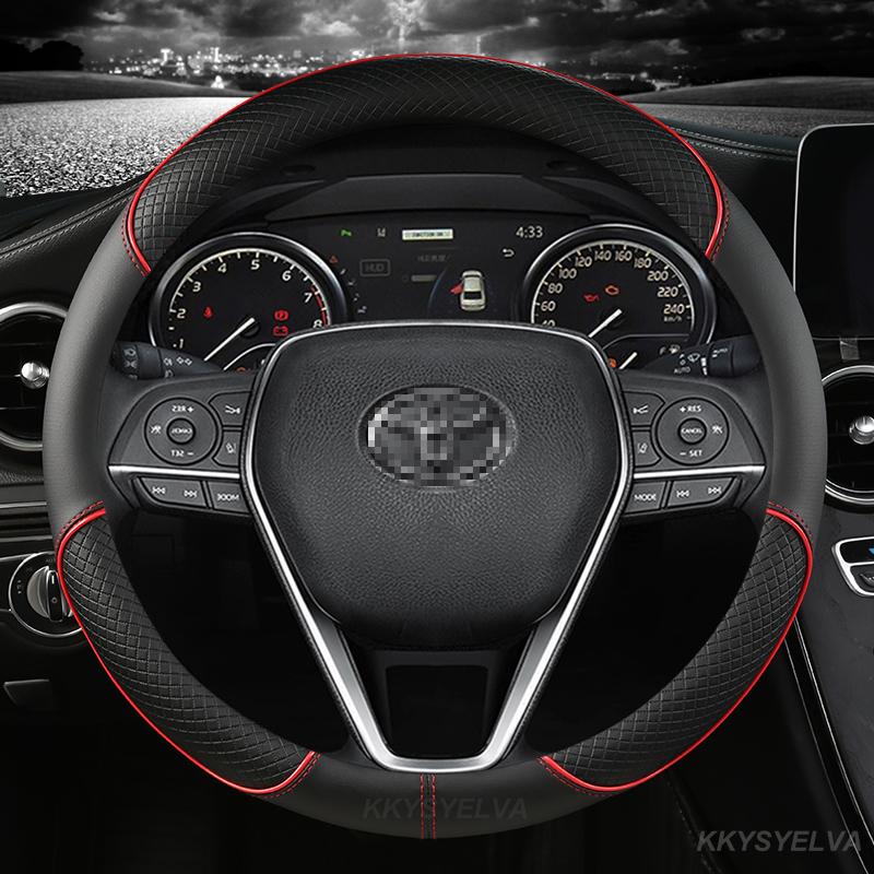 Microfiber Leather Car Steering Wheel Cover for Toyota Corolla Avensis Yaris Rav4 Hilux Auris 2013 2014 2015 Auto accessories