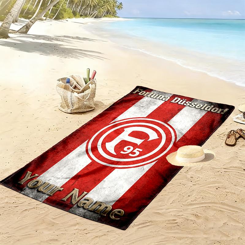 Name Custom Fortuna Düsseldorf Print Beach Towel, Large Soft Quick Dry Towel for Beach Camping Swimming