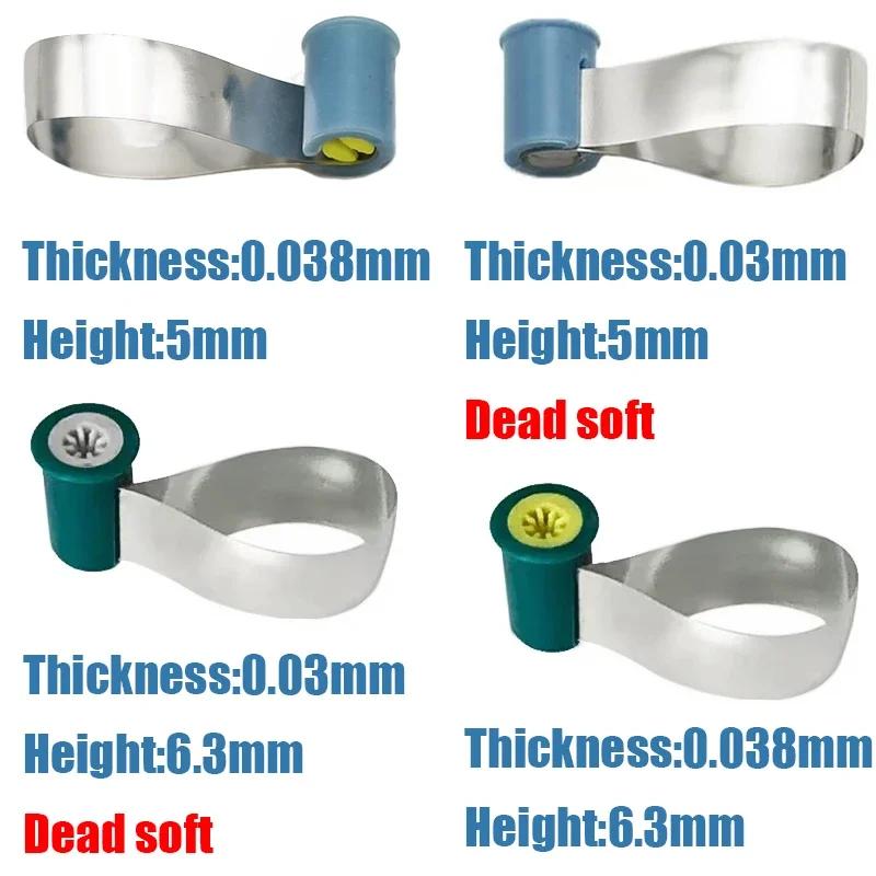 Dental Matrix Bands Metal Matrices 5mm Double-Side Contoured Anatomically Shaped Matrix Bands M6 Knob Type Loop Matrix