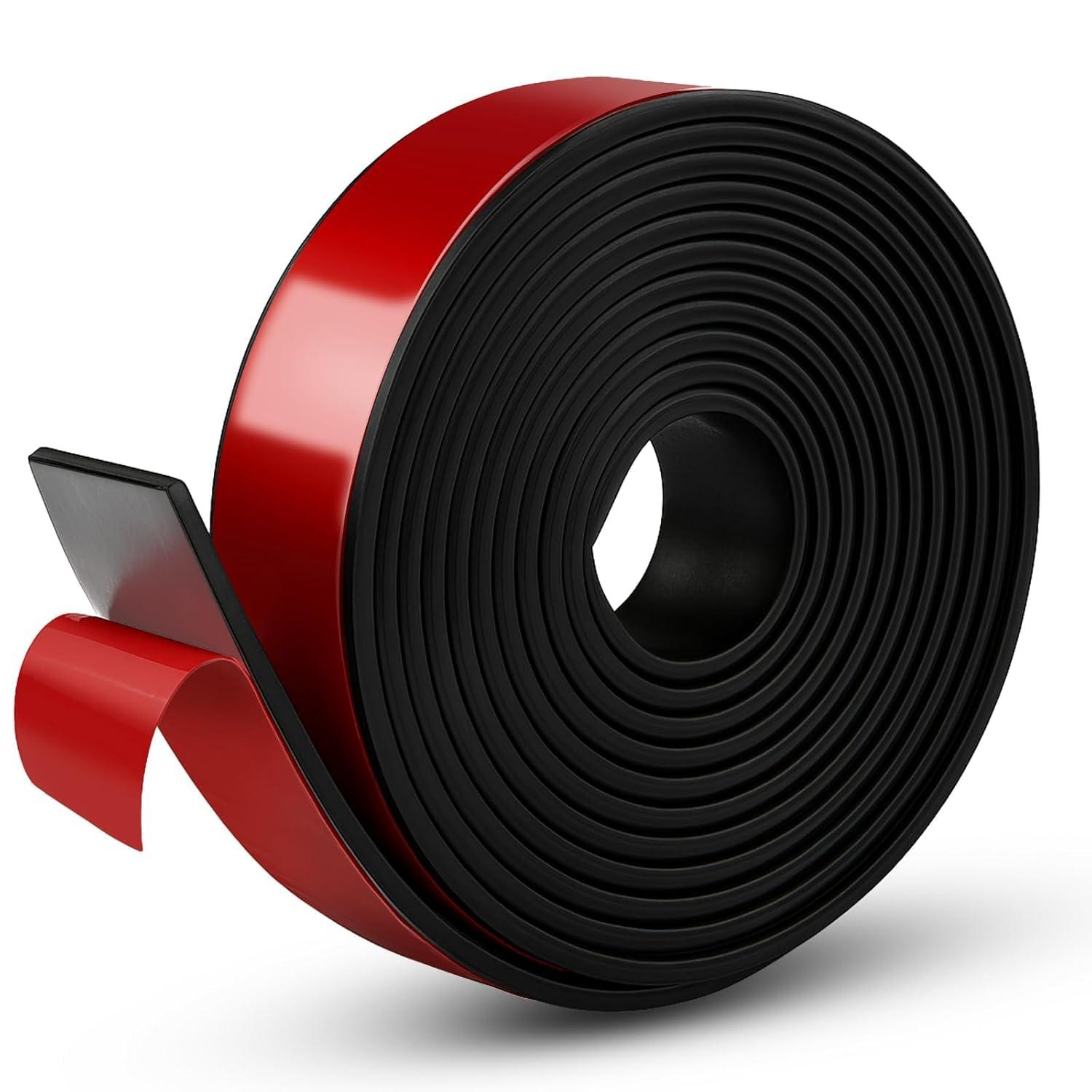 

1PC 1m/39.37inch Neoprene Rubber Strips Self Adhesive Solid Rubber Sheet for Shock Absorption Gasket DIY Crafts Sealing Weather 3mm&26mm&1m чорний
