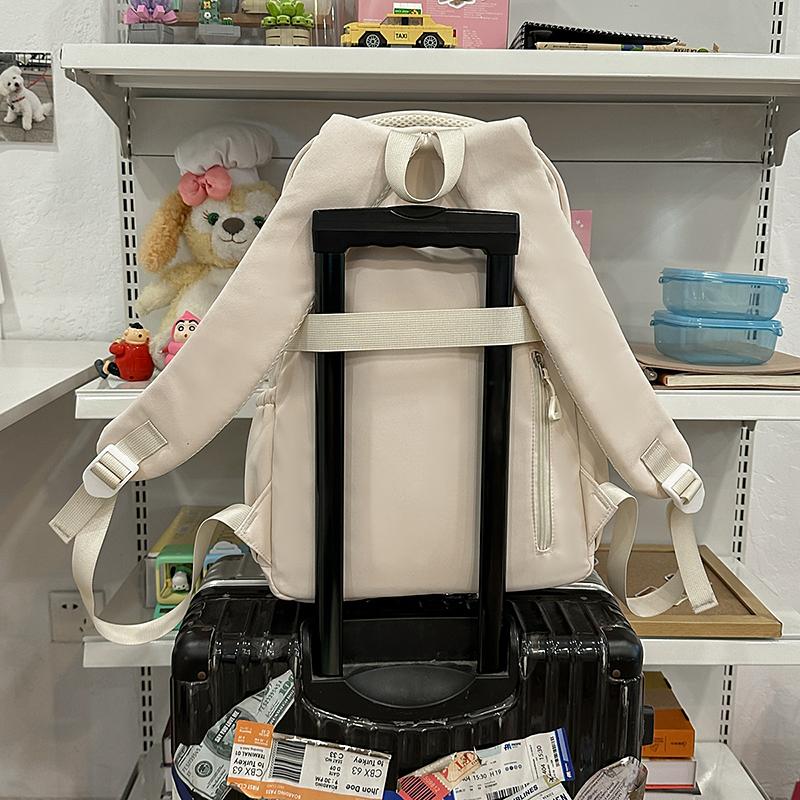 Letter Print Women's Backpack Large Capacity Computer Backpack Color Block Student Schoolbag