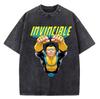 American Animation Mark Grayson Invincible Graphic Printed T-shirt 2026 Summer Men Women Retro Washed Cotton Oversized Tee Tops
