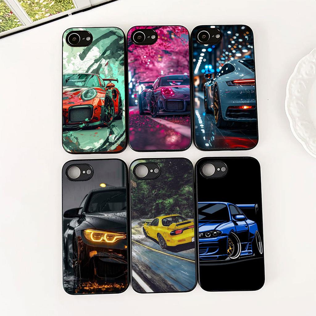 for Xiaomi Redmi Note 12 11 10 A3 Pro 10A 10C 12C Note12 5G 4G Phone Cover Soft Case Supercar Super Car Cartoon taillights