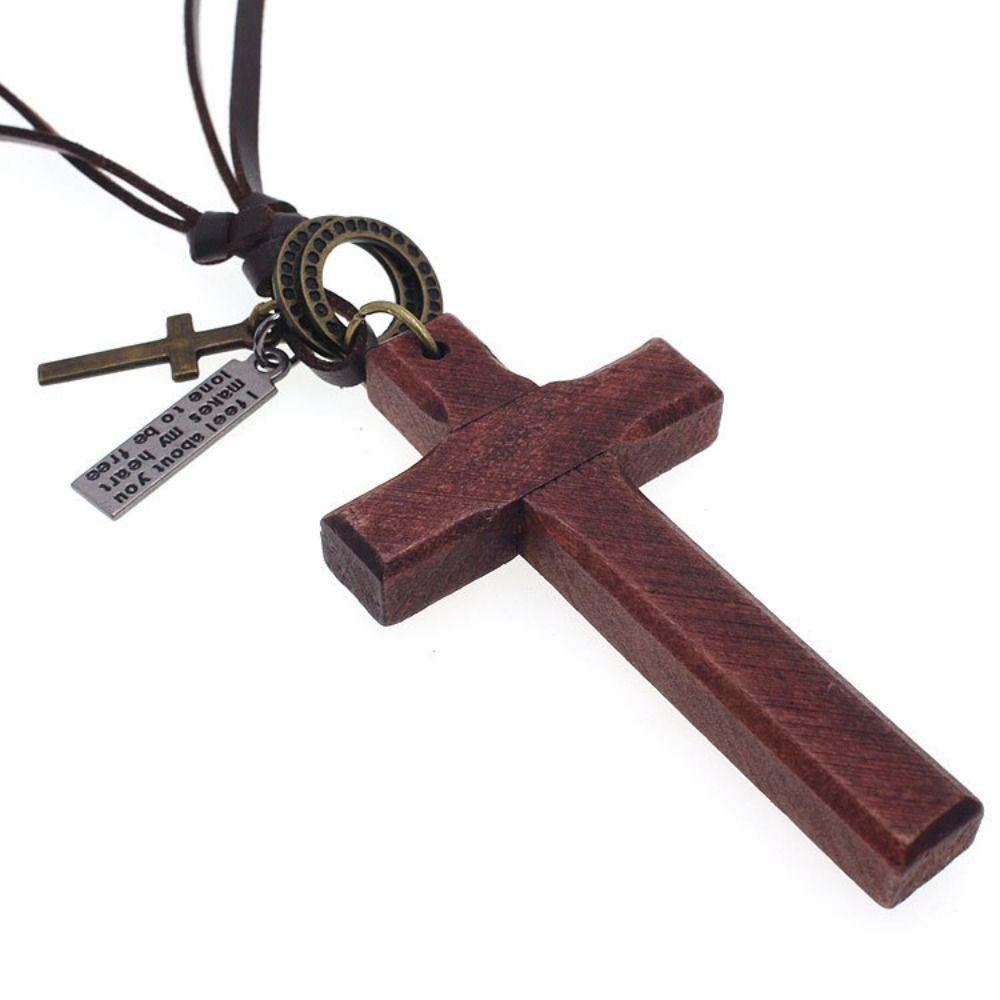 Metalen Tags Handgemaakte Kruis Ketting Auto Hangend Ornament Kruisbeeld Hanger Ketting Bid