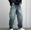 JYL Men's Jacquard Jeans Summer High-Street Trendy Loose Design Denim Pants