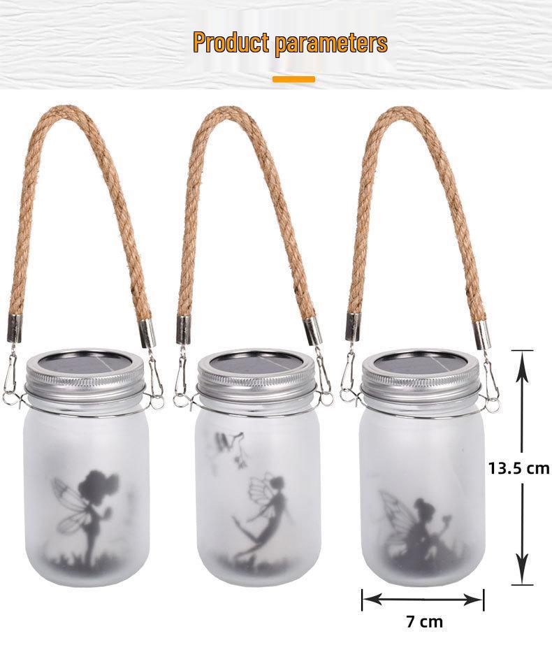 Waterproof Solar Mason Jar Lamp: Outdoor Hanging Tree Light for Night Markets, Garden, and Courtyard Decoration