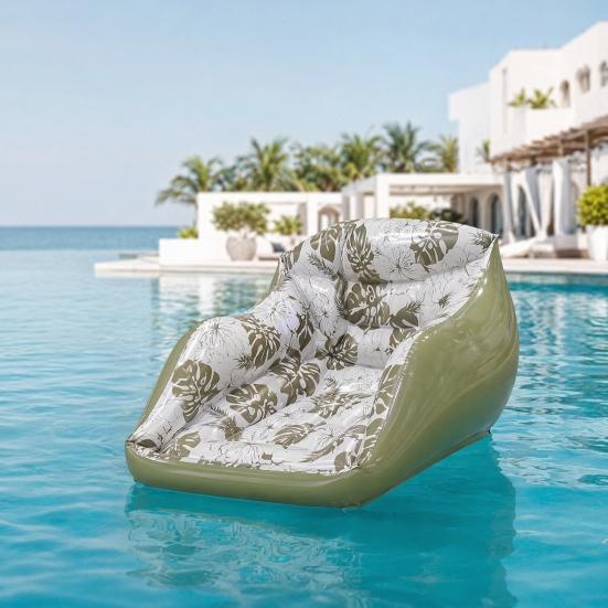 Inflatable Pool Floats for Adult, Heavy Duty Floating Lounge Chair, Swimming Pool Hammock Seat with Cup Holder for Summer Party, Lake Beach