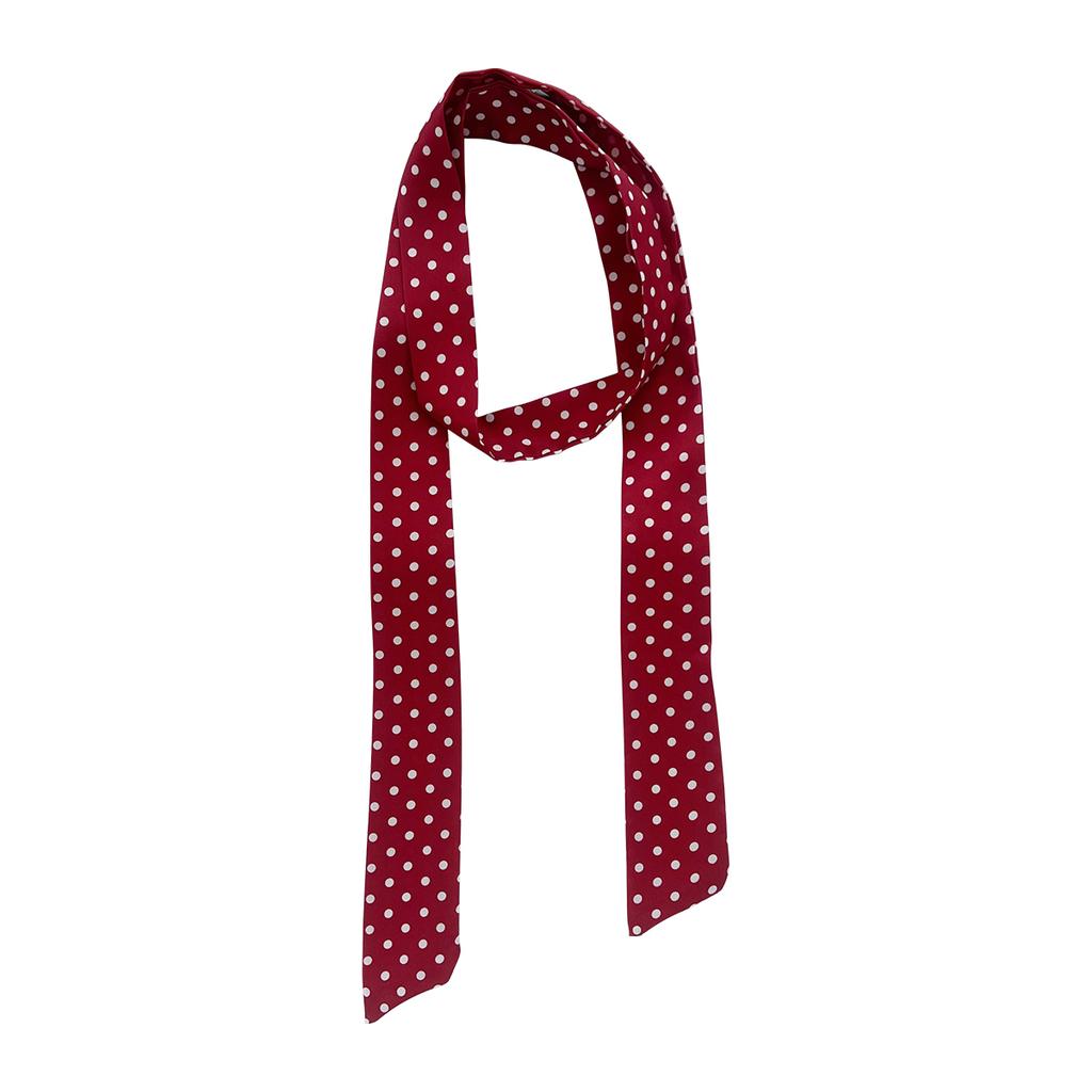 American Retro Spice Girl Polka Dot Silk Scarf Women'S Spring And Autumn Thin Versatile Niche Design Millennium Style Long Scarf Scarf