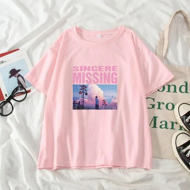 2PCS frauen Sommer Casual Anzug Comic Kurzen ärmeln T-shirt + Lose Hosen Zwei-stück Sets Student breite bein Hosen Anzug
