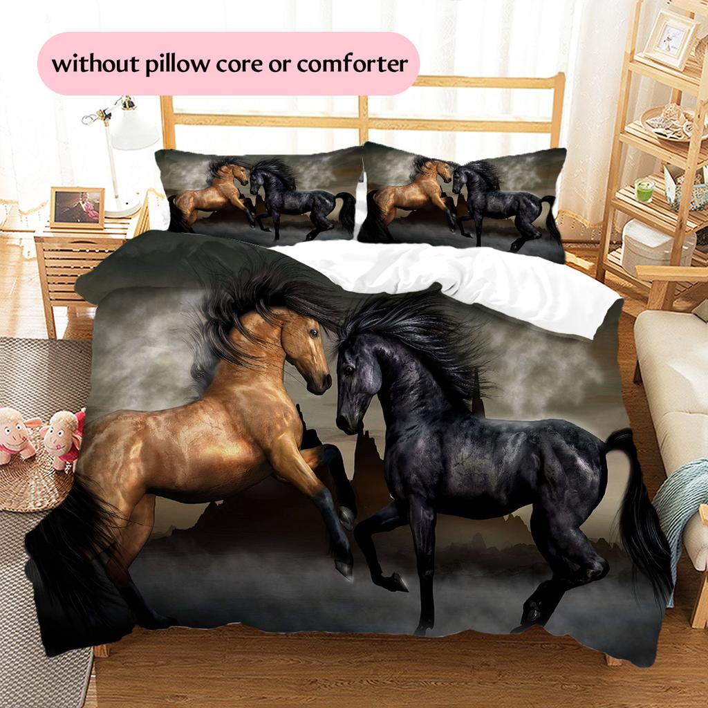 1PC Horse Bedding Quilt Set Quilt Cover Pillowcase Home Decoration Birthday Gift (1 * duvet cover + 15 * pillowcase, without core)