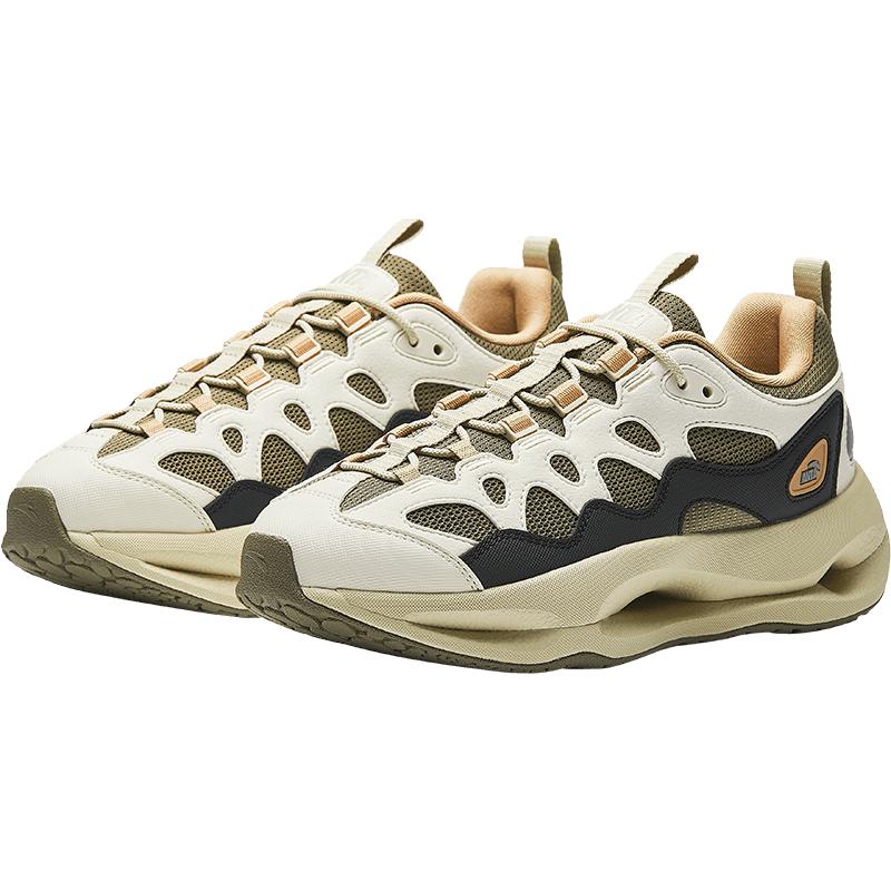 Anta Hammerhead Retro Trendy Versatile Comfortable Breathable Thick Sole Casual Shoes Men sneaker Beige Green 112628802-8