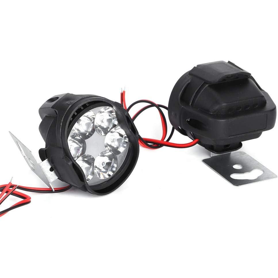 VBESTLIFE 2Pcs 12V 1.5A 8W Spotlight, Motorcycle Spotlight Spotlight Fog Lights,1200Lm High Brightness 6 LED Universal Headlamp for Motorcycles,