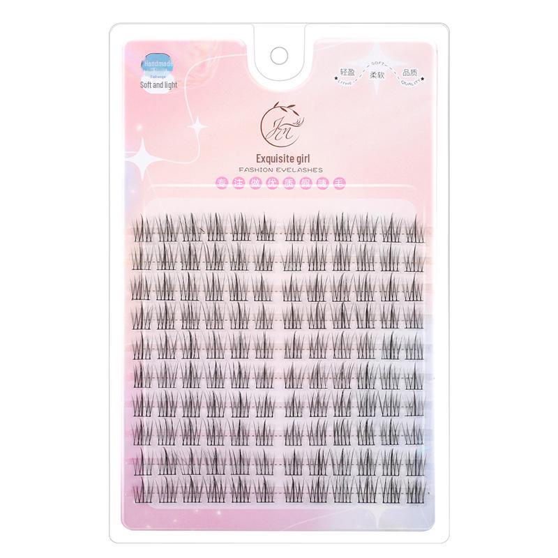 Taihua Yanghua Natural Comic Cluster False Eyelashes - Pre-Cut, Thin Stem, Daily Wear