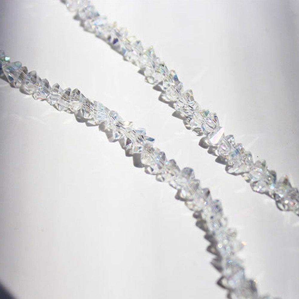 EYE White Clear Crystal Bead Choker Necklace