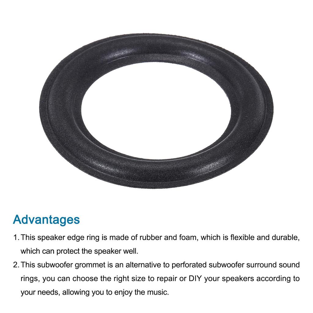 uxcell 4pcs Foam Speaker Edge Surround Rings 75x118mm with Punch Holes for Subwoofer Speaker Repair or Replacement Black 4.5" (IDxOD) DIY, Parts,